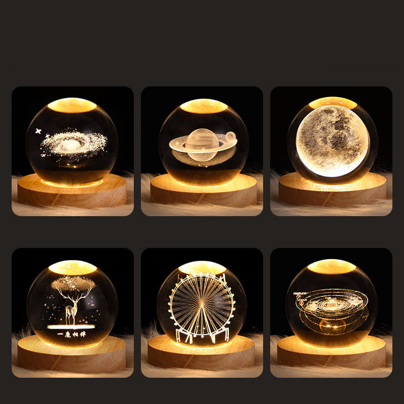 Contemporary Crystal Ball USB LED Night Light Lamp for Bedroom