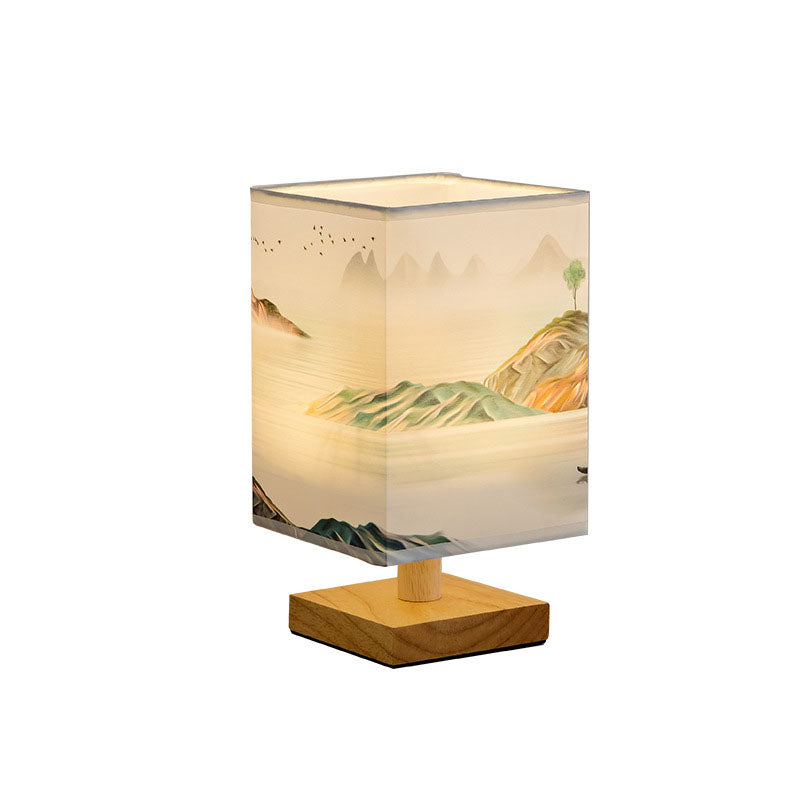 Contemporary USB LED Table Lamp - Stylish Bedroom Lighting Square Design