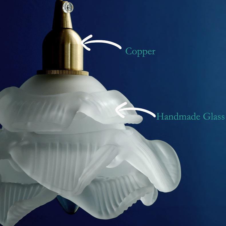 French Vintage Petal Glass LED Pendant Light