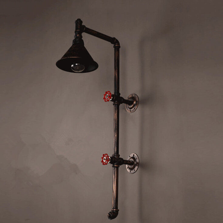 Retro Industrial Iron Water Pipe Wall Sconce Lamp - 1-Light Design  

Illuminate your space with this stylish retro industrial wall sconce, featuring a unique iron water pipe design. Perfect for adding a vintage touch to any room, this one-light sconce co