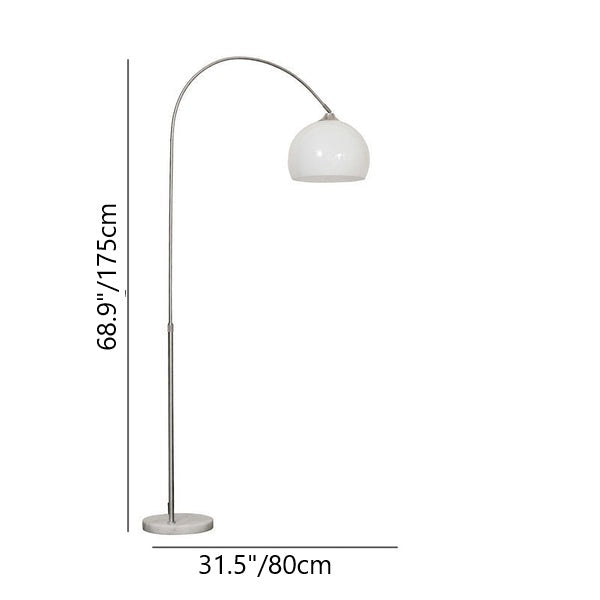 Modern Globe Acrylic Shade Fishing Rod Floor Lamp 1-Light Design