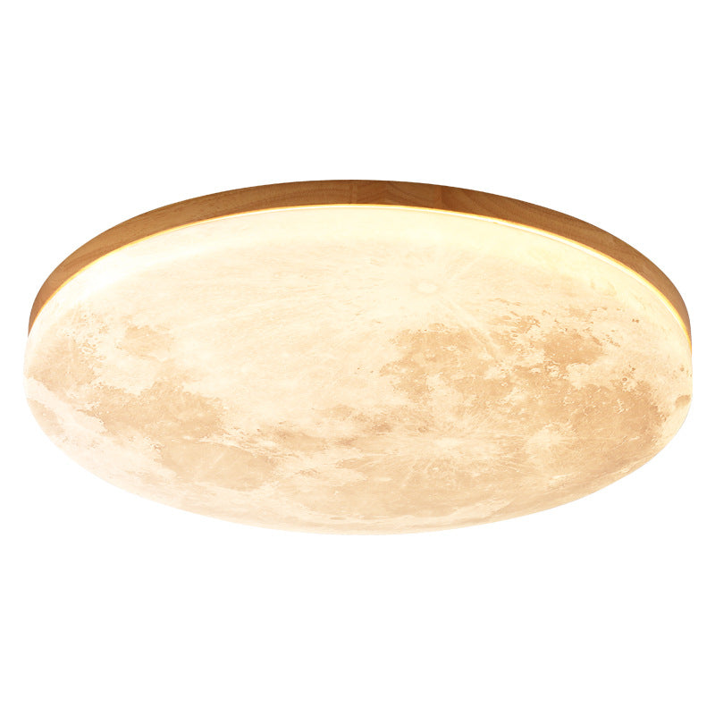 Modern Minimalist LED Flush Mount Ceiling Light - Round PVC Acrylic Moon Design for Living Room