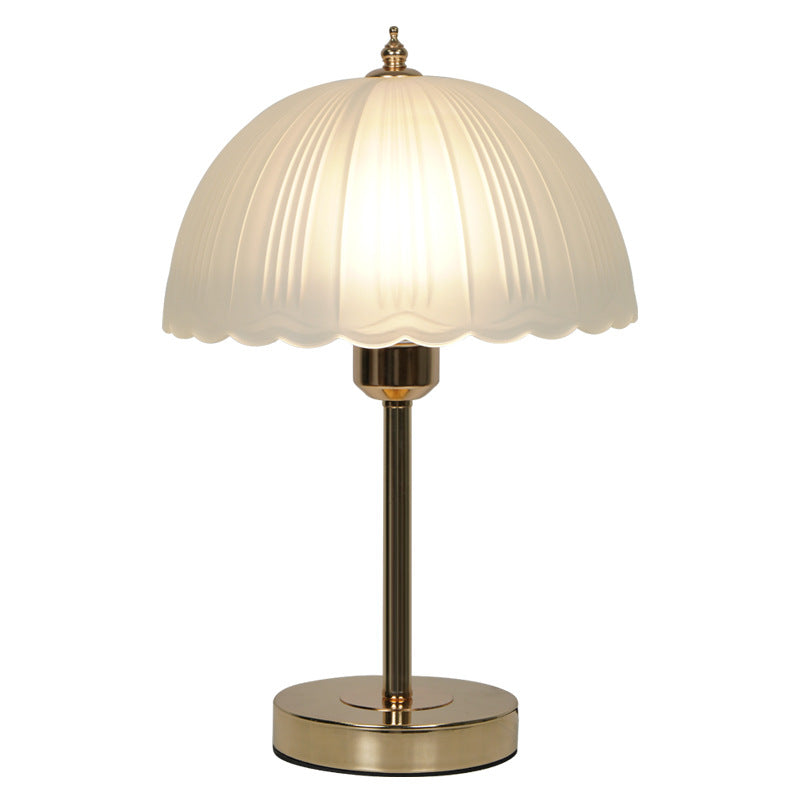 Contemporary Nordic Iron Glass Dome Table Lamp - 1-Light Nightstand Lamp for Bedroom
