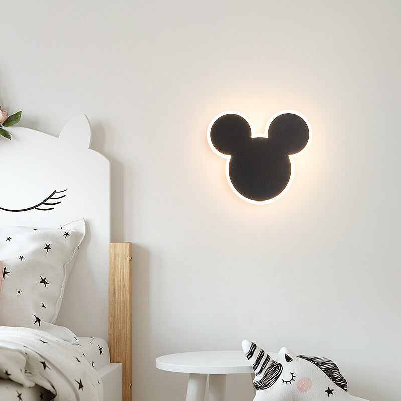 Cartoon Creative Mouse Rabbit LED Wall Sconce Lamp Cute Night Light Kids Room Decor Nursery Lighting Creative Wall Fixture Funny Animal Design Energy Efficient Light for Children's Bedroom Modern Home Décor Unique Gift Idea for Kids Fun Cartoon Character