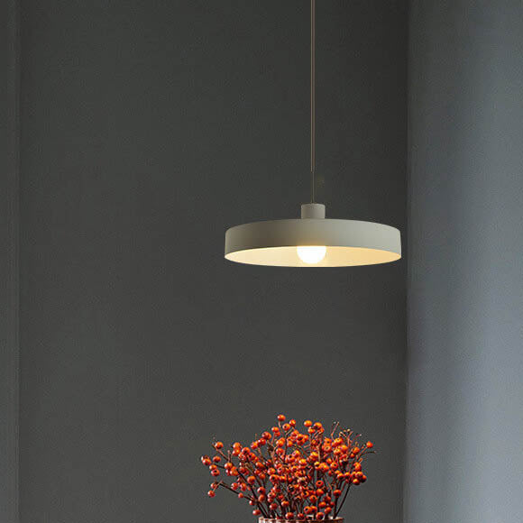 Modern Minimalist Aluminum Disc Pendant Light for Living Room