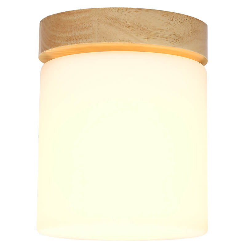 Modern Nordic Minimalist Wood Circular Square Semi-Flush Mount Ceiling Light