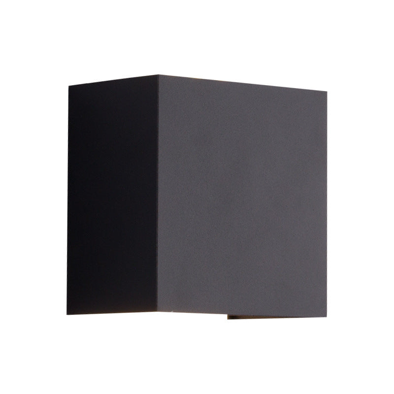 Modern Solid Color Aluminum LED Outdoor Wall Sconce - Waterproof Square Lamp