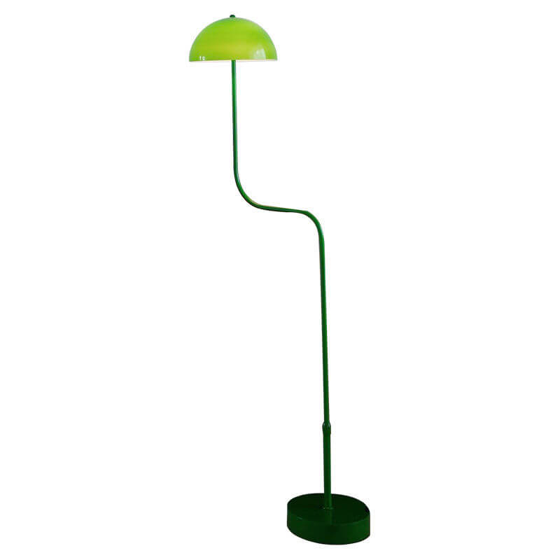 Contemporary Scandinavian Iron Glass Dome Floor Lamp for Study - 1-Light Design