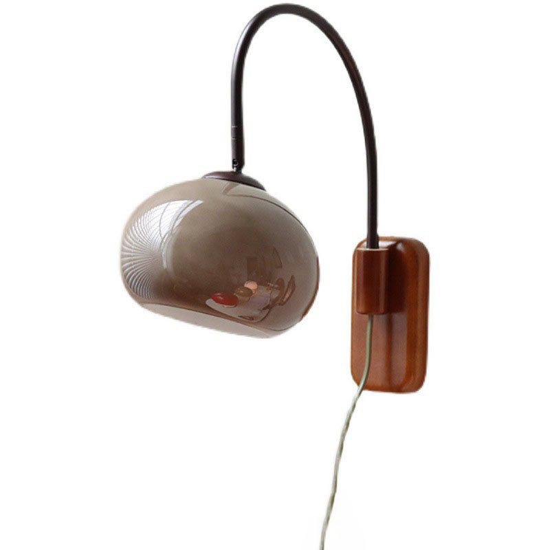 European Minimal Glass Solid Wood Wall Sconce Lamp - Modern Lighting Fixture for Home Décor