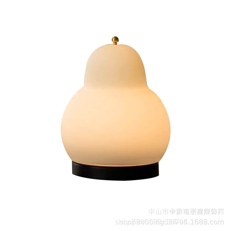 Traditional French Cream Pear Shape LED Touch Table Lamp Rechargeable for Bedroom