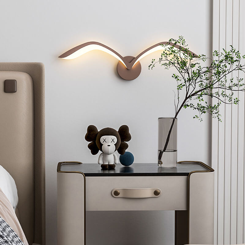 Nordic Minimalist Seagull Acrylic LED Wall Sconce Lamp - Modern Lighting Design, Energy-Efficient, Home Décor, Scandinavian Style, Adjustable Brightness