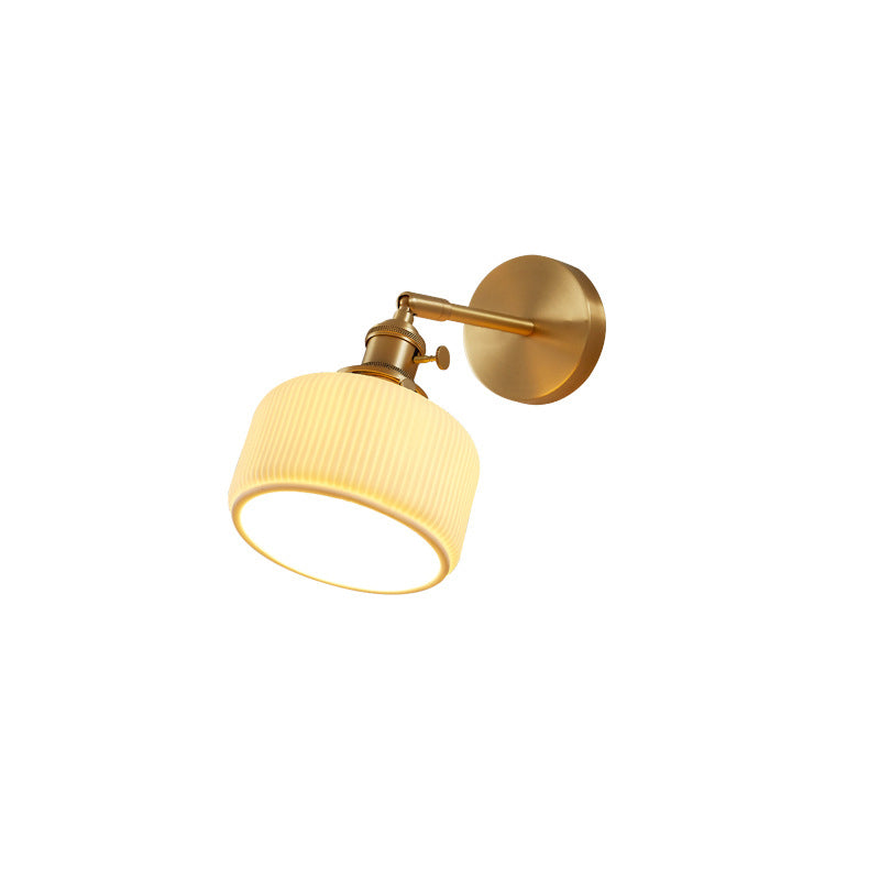 Modern Minimalist Striped Ceramic Wall Sconce Light