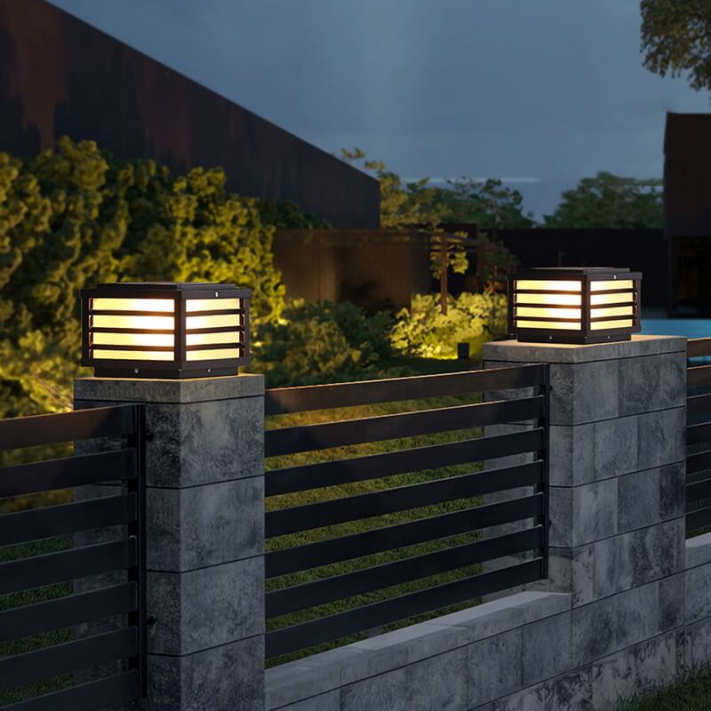 Modern Minimalist Solar LED Aluminum Post Light for Garden - Waterproof Landscape Lighting