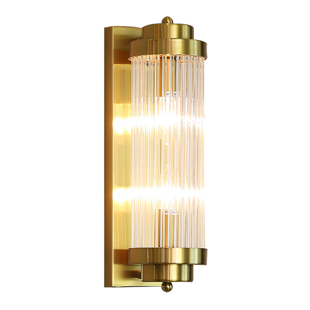Traditional European Iron Glass Wall Sconce - 2-Light Lamp for Living Room