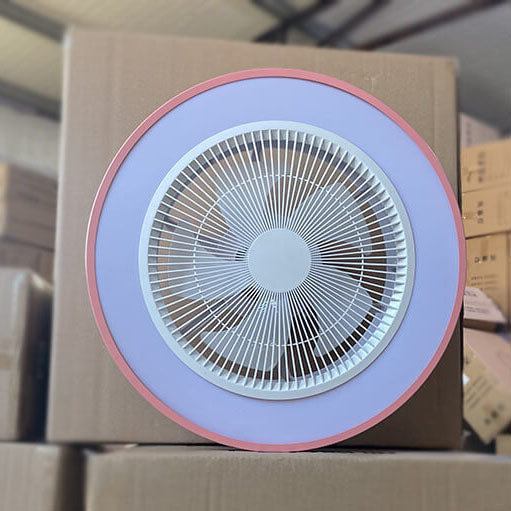 Modern Minimalist Copper LED Flush Mount Ceiling Fan Light