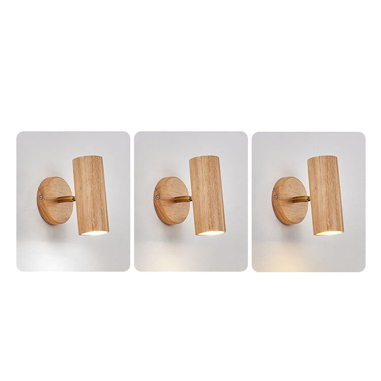 Japanese Minimalist Solid Wood Spotlight Track Ceiling Light - 1/3/4 Light Flush Mount