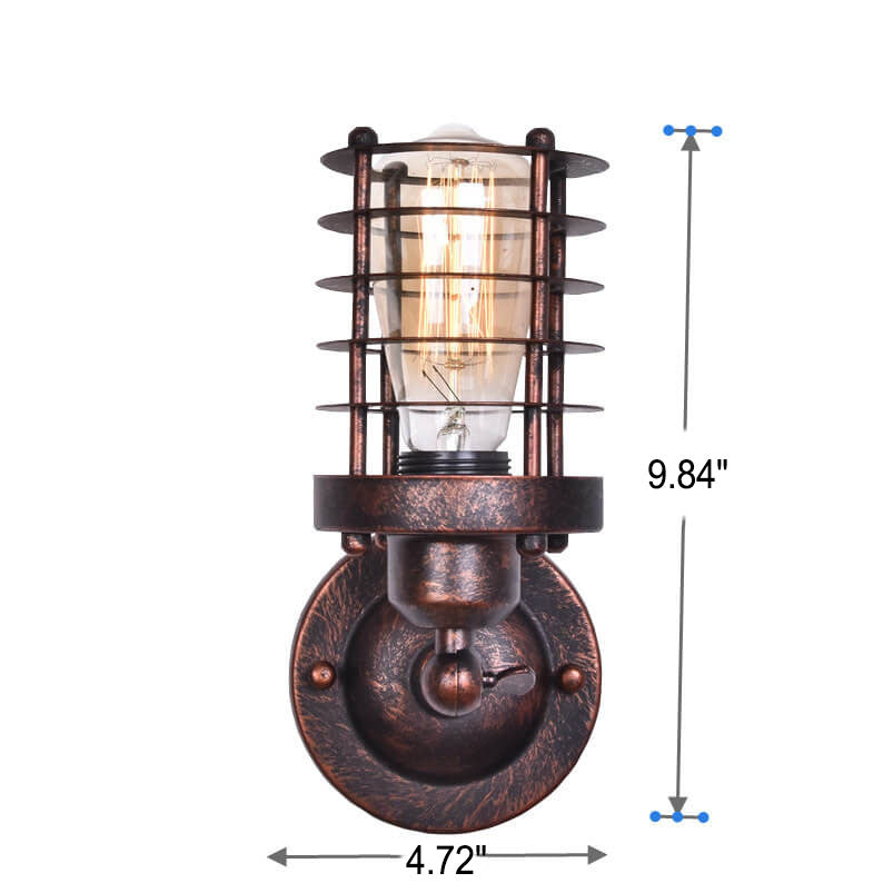 Northern Retro Industrial Wrought Iron Wall Sconce Lamp - 1-Light Fixture for Rustic Home Decor
