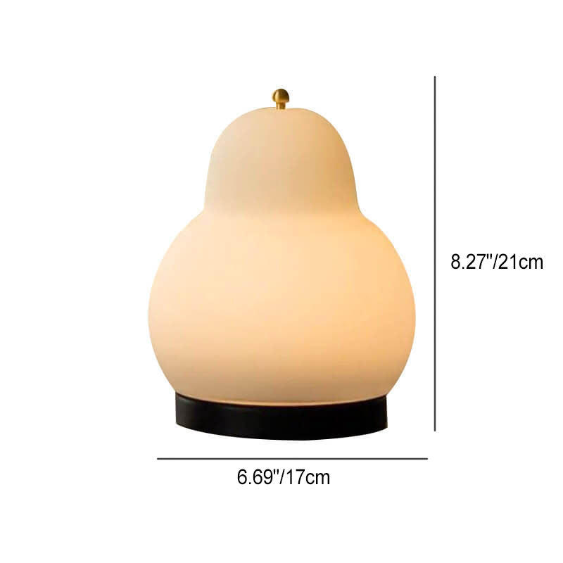 Traditional French Cream Pear Shape LED Touch Table Lamp Rechargeable for Bedroom