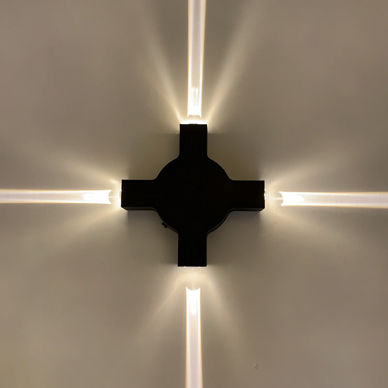 Modern Waterproof Black LED Wall Lamp - Starlight Decorative Lighting