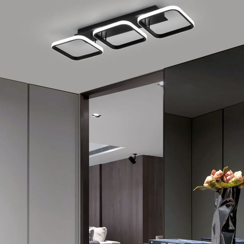 Nordic Simple LED Semi-Flush Mount Light - Modern Square Design
