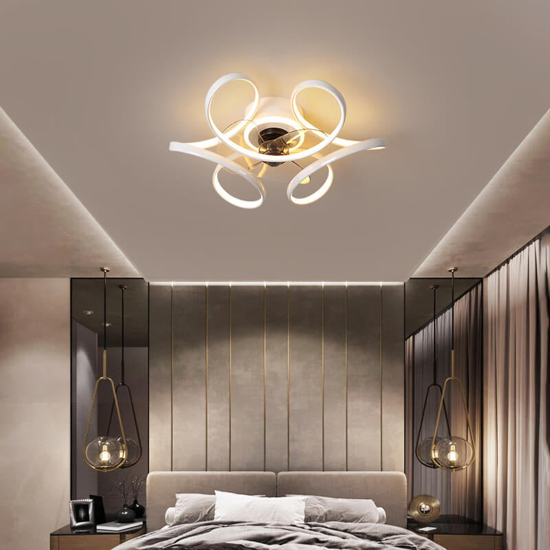 Simple Creative LED Flush Mount Fan Light - Modern Ceiling Fixture, Energy Efficient, Stylish Design, Home Lighting Solution