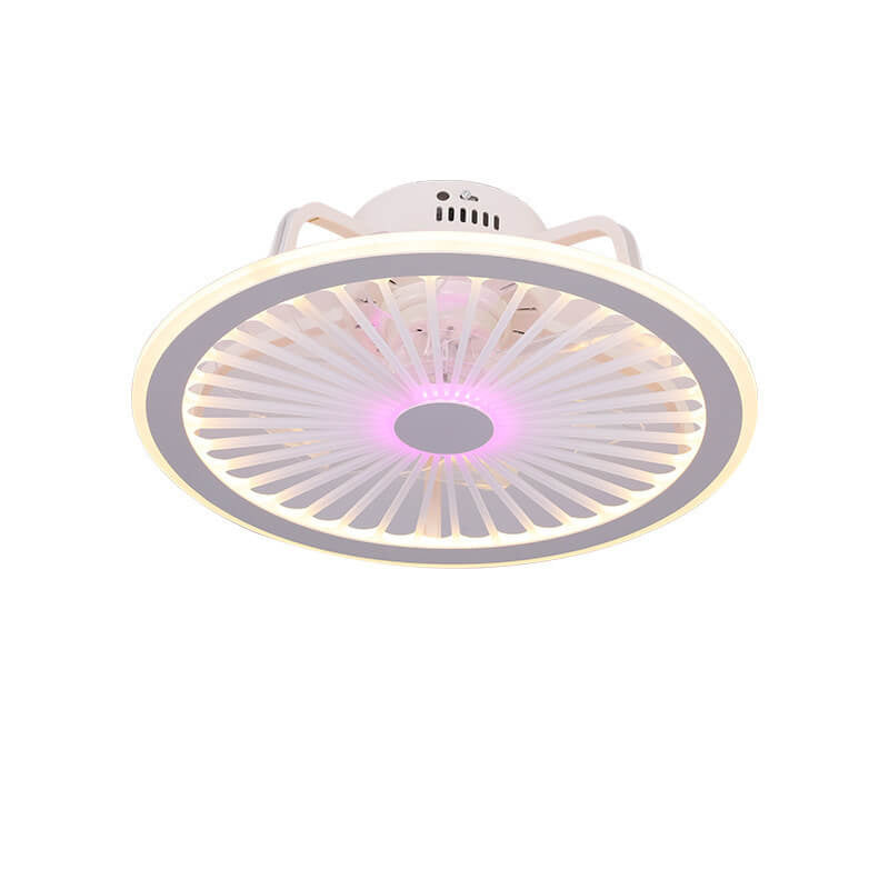 Slim Round LED Ceiling Fan Light - Modern ABS Flush Mount Design