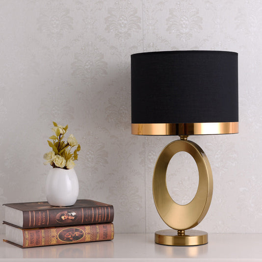 Modern Luxury Fabric Ring Base 1-Light Table Lamp Elegant Home Decor Contemporary Lighting Stylish Nightstand Lamp Designer Table Lamp Soft Glow Bedroom Lighting USB Table Lamp Modern Interior Design Lighting Solutions High-End Table Lamps for Living Room