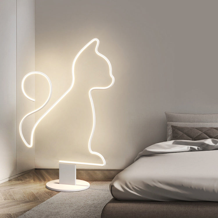 Contemporary LED Floor Lamp for Bedroom - Iron Aluminum Acrylic Design for Cats & Dogs