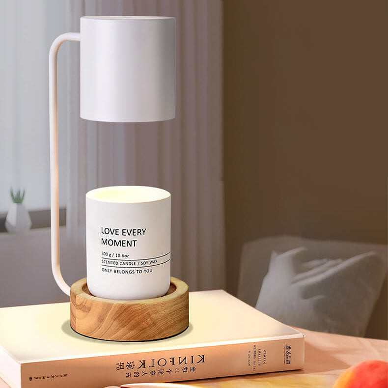 Japanese Minimalist Wood Melting Wax Table Lamp - Timing Dimming 1-Light Design