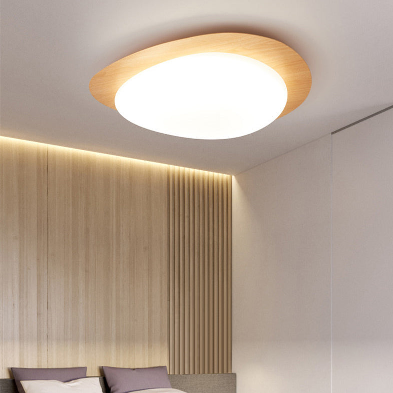 Contemporary Scandinavian Pebble Shape LED Flush Mount Ceiling Light for Bedroom