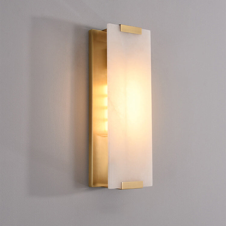 Nordic Light Luxury Copper Marble Strip Design 3-Light Wall Sconce Lamp - Modern Wall Lighting Fixture, Elegant Copper Finish, Marble Accent, Contemporary Home Decor, Stylish Indoor Lighting, Bedroom, Living Room, Hallway Illumination, Scandinavian Design