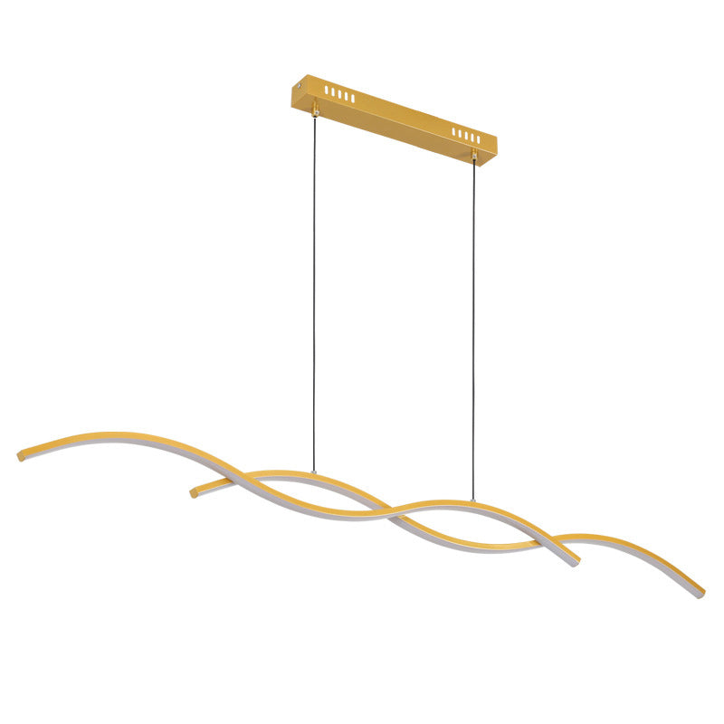 Nordic Minimalist LED Wave Design Island Chandelier - Modern Strip Light