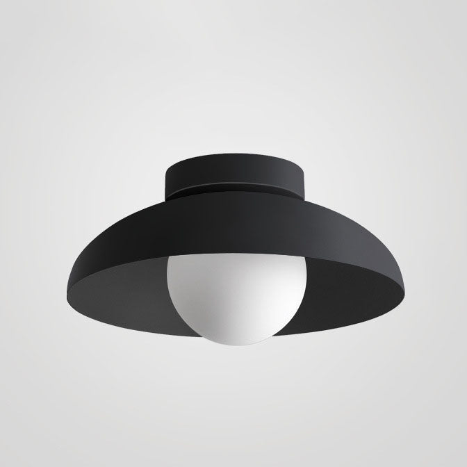 Contemporary Nordic Wabi-Sabi Iron Glass Semi-Flush Mount Light