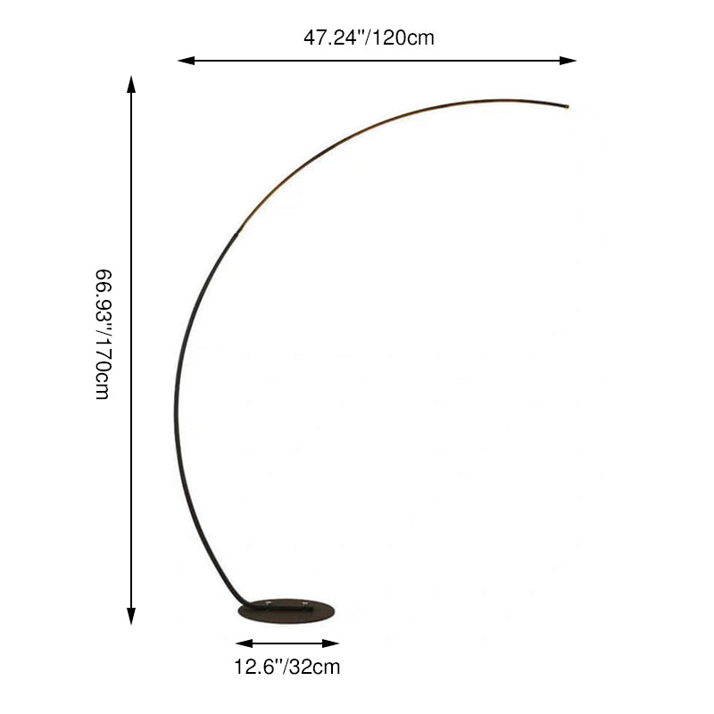 Modern Minimalist Fishing Rod LED Floor Lamp - Arc Circular Design, PVC & Aluminum Construction for Living Room Lighting
