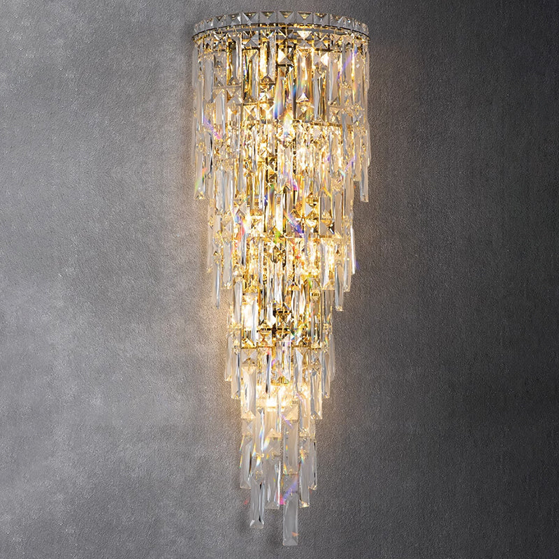 Contemporary Luxury Crystal Tassel Wall Sconce - 1-Light for Living Room