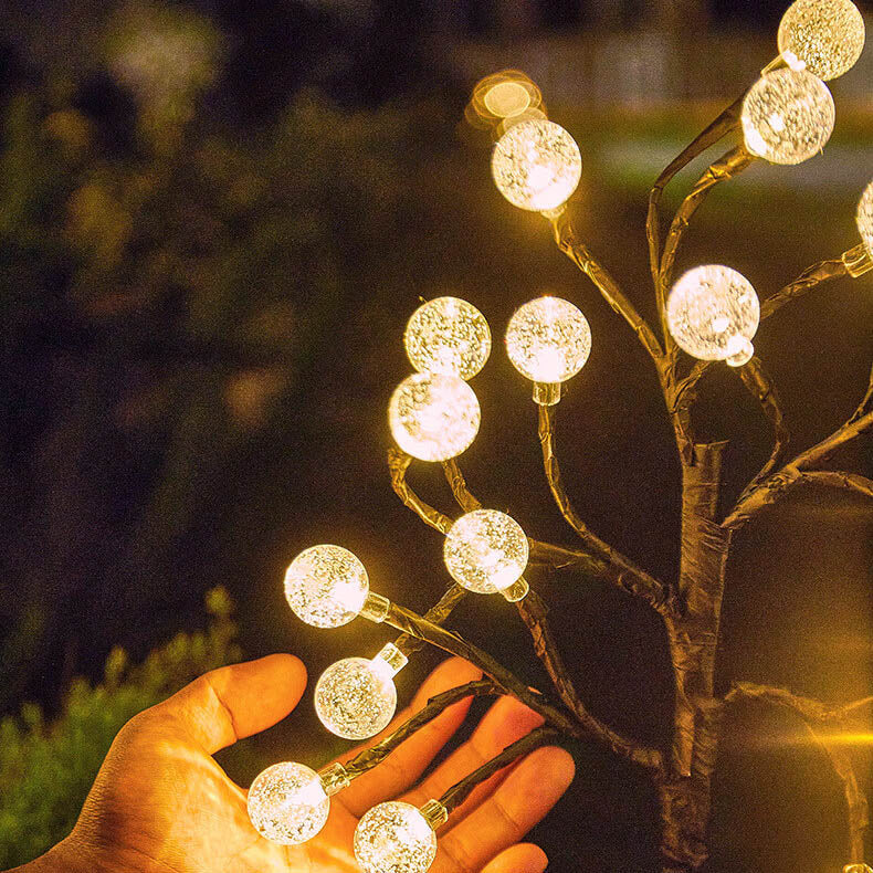 Solar Modern ABS Crystal Branch Outdoor LED Light - Decorative Ground Plug Design
