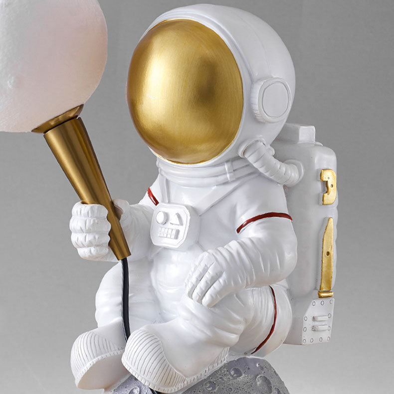 Contemporary Cartoon Astronaut Wall Sconce Lamp - Bedroom Lighting, Resin/ABS, 1-Light Design