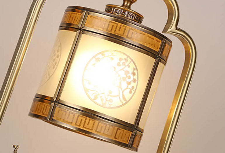 Chinese Glass Full Copper Carved 1-Light Table Lamp, Antique Style Decorative Lamp, Asian Decor Lighting, Handmade Copper Lamp, Chinese Art Table Light, Elegant Home Lighting, Unique Gift Idea for Home, Modern Vintage Desk Lamp, Best Chinese Table Lamps.