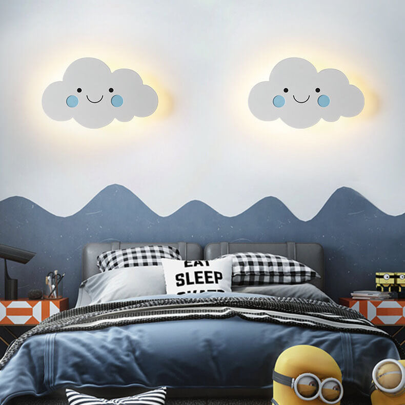 Nordic Creative Clouds Iron Emoji LED Kids Wall Sconce Lamp | Decorative Lighting for Children's Room | Playful Cloud Design | Bright LED Wall Light | Modern Nursery Decor | Fun Bedroom Wall Fixture | Cute Night Light for Kids | Unique Gift for Children |