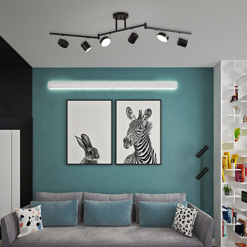 Modern Rotating LED Semi-Flush Mount Ceiling Light