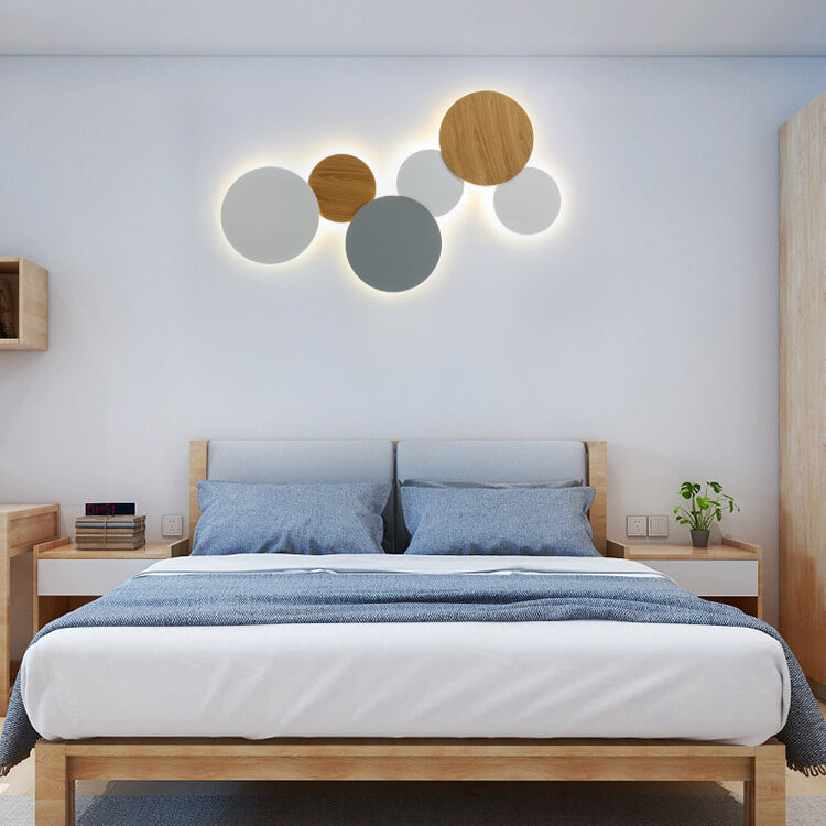Modern Minimalist Round Eclipse Iron LED Wall Sconce Lamp for Living Room Lighting