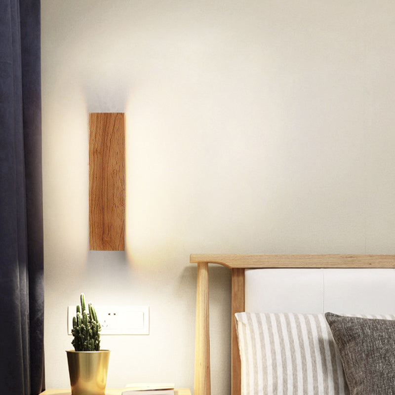 Solid Wood Strip LED Wall Sconce Lamp - Modern Wall Lighting, Rustic Home Decor, Energy Efficient Accent Light, Contemporary Indoor Illumination, Customizable LED Strip, Stylish Wood Wall Lamp for Living Room, Bedroom, and Hallway