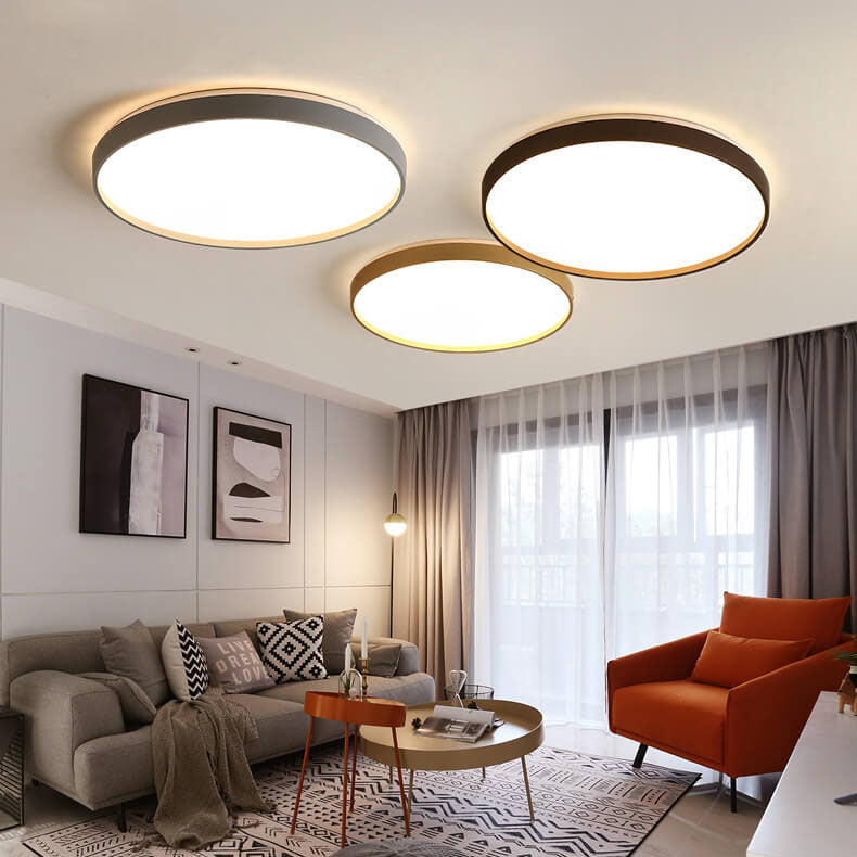 Modern Minimalist Round Acrylic LED Flush Mount Ceiling Light for Living Room & Bedroom