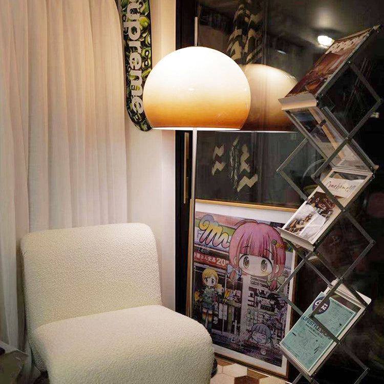 Contemporary Retro Mushroom Glass 2-Light Floor Lamp for Living Room
