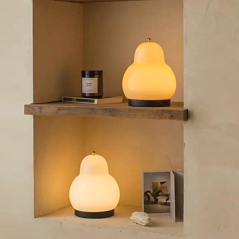 Traditional French Cream Pear Shape LED Rechargeable Touch Table Lamp for Bedroom Nightstand Lighting Decorative Accent Soft Warm White Glow Modern Minimalist Design Portable Cordless Dimmable Bedside Lamp Stylish Home Decor Unique Gifts for Her
