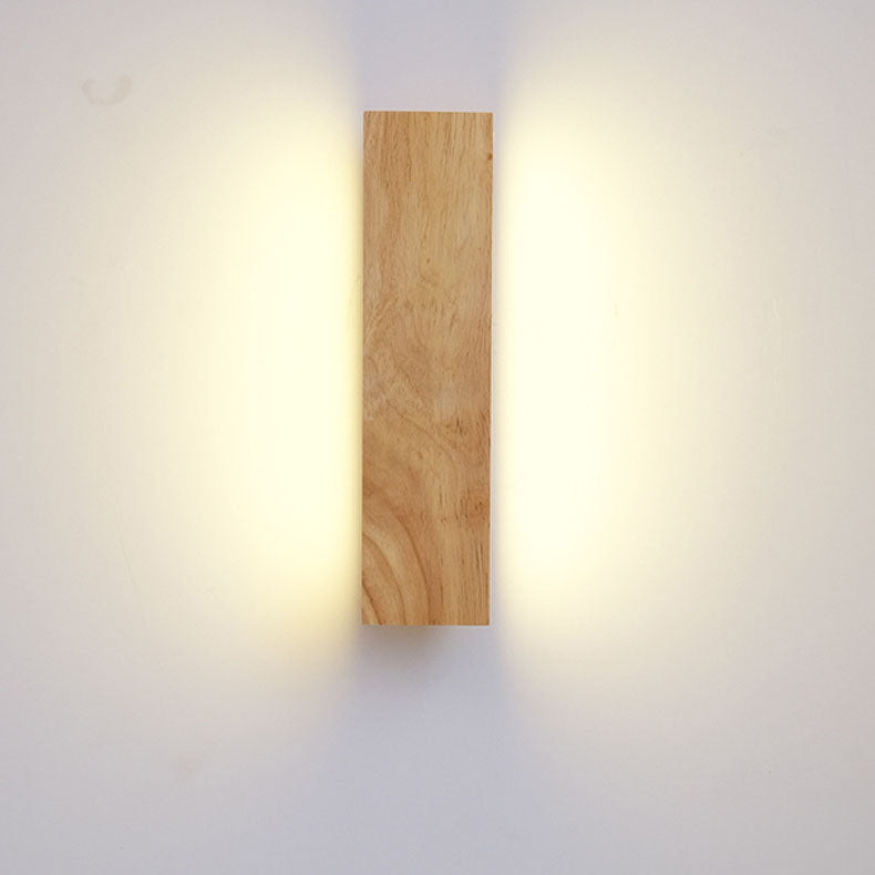Nordic Modern Rectangular Wood Acrylic LED Wall Sconce Lamp
