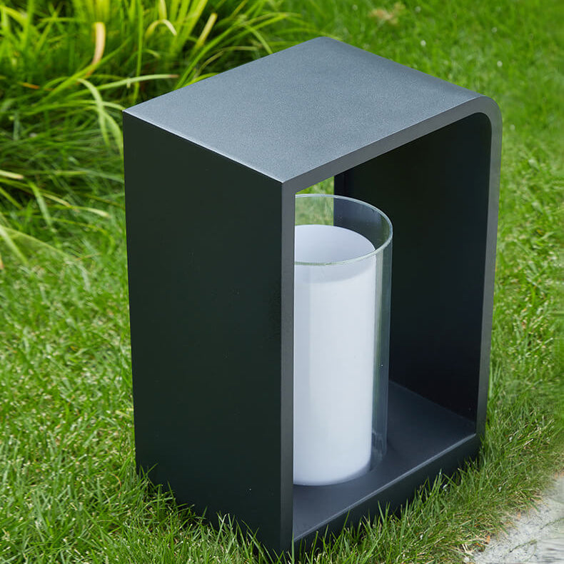 Modern Minimalist Square Frame Stainless Steel LED Landscape Light - Waterproof Acrylic Outdoor Patio Lighting