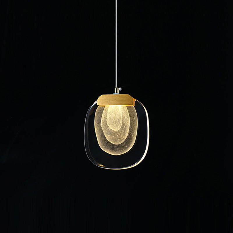 Contemporary Scandinavian Aluminum Crystal Round LED Chandelier for Living Room