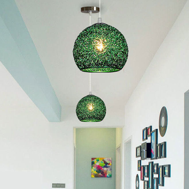 Contemporary Aluminum Macaron Round Pendant Light for Living Room