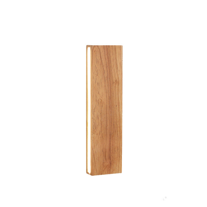 Nordic Modern Rectangular Wood Acrylic LED Wall Sconce Lamp